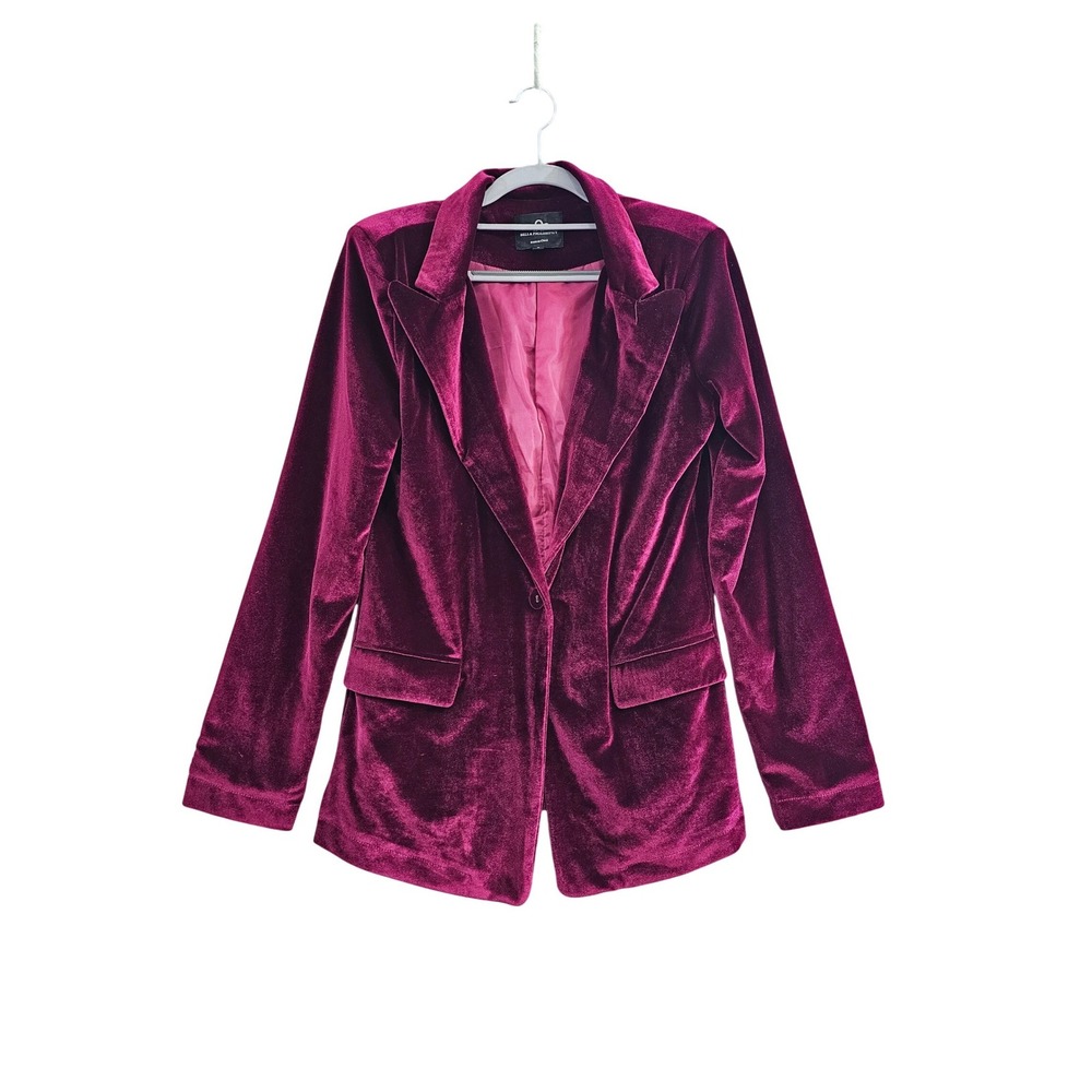 Velvet Blazer Jacket - Wine Pink